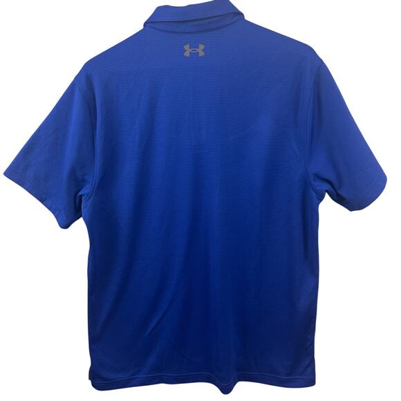 Under Armour Blue Performance Polo Shirt Men’s Large Loose Fit HeatGear - Picture 2 of 7